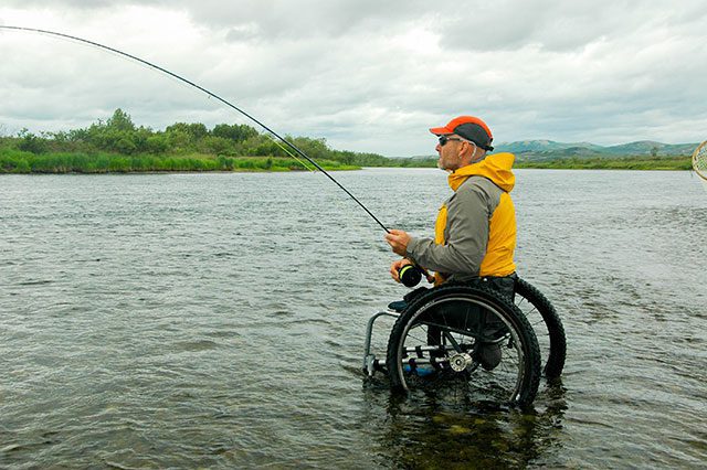 Disabled veteran fishing